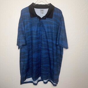 Foundry Blue Black Stripe Collared Tall Polo 3XLT